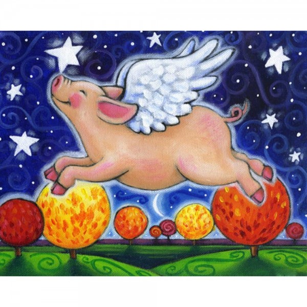 Flying Pig Diamond Painting