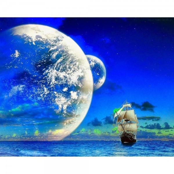 Sailboat Under Night Sky