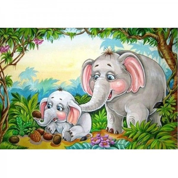 Mother Daughter Elephant square