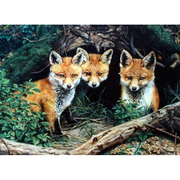 Three Foxes Diamond Painting sqaure