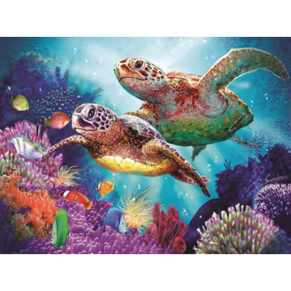 Swimming Turtles Diamond Painting