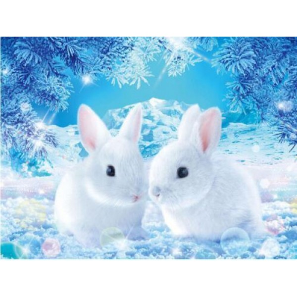 Snow Bunnies Diamond Painting