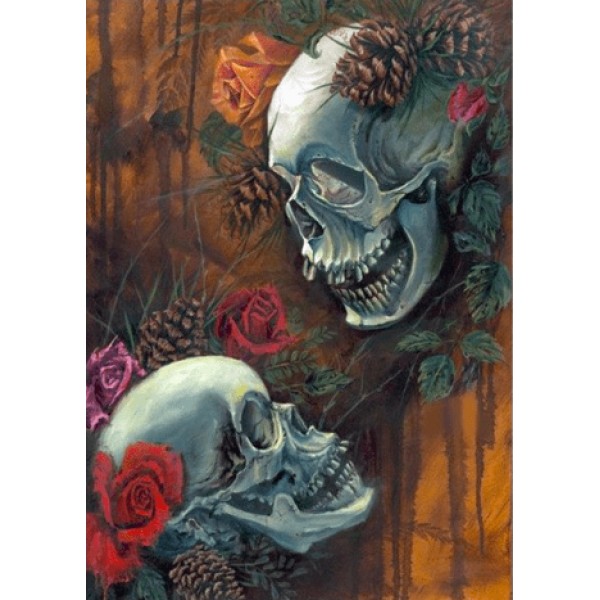 Skulls and Roses Diamond Painting Round