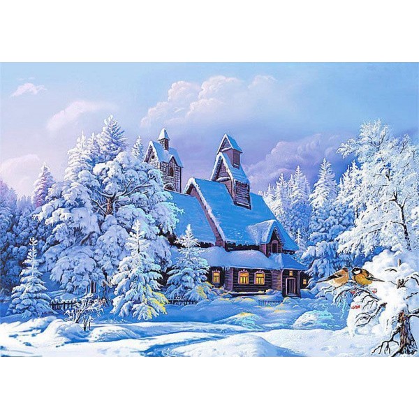Snowy Winter Scene Diamond Painting