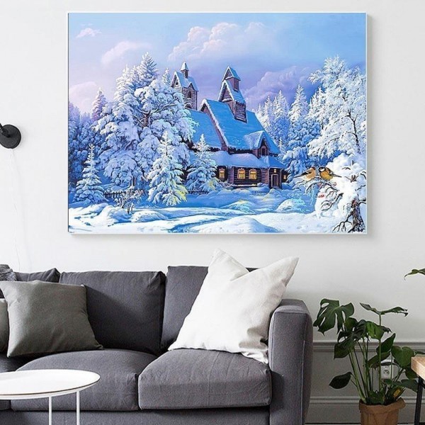 Snowy Winter Scene Diamond Painting