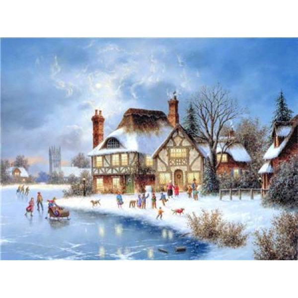 Winter Lake Fun Diamond Painting
