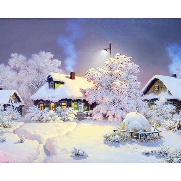 Winter Village Diamond Painting square