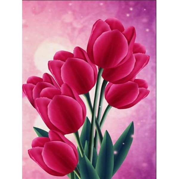 Red Tulips Diamond painting square