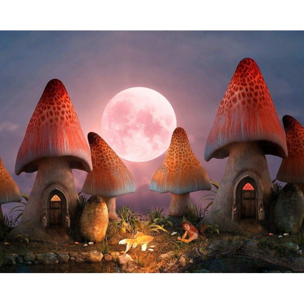 Shroom Village Diamond Painting