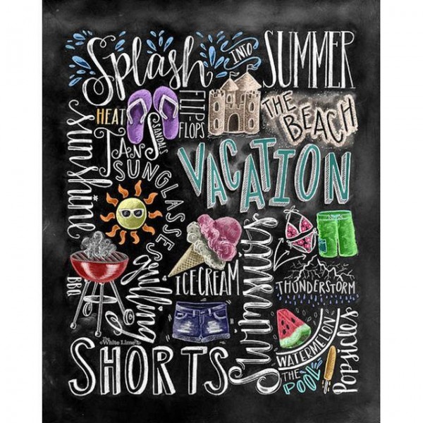 Summer Chalkboard Diamond Painting