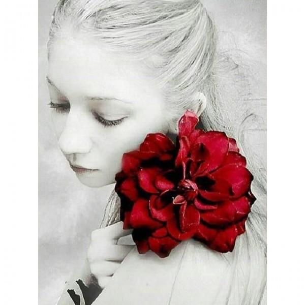 Girl With Red Rose