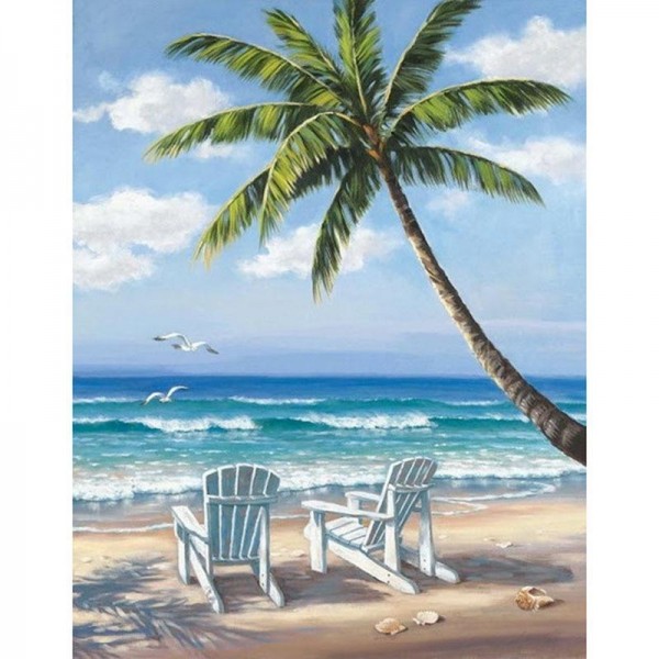 Beach & Palm Trees Diamond Painting
