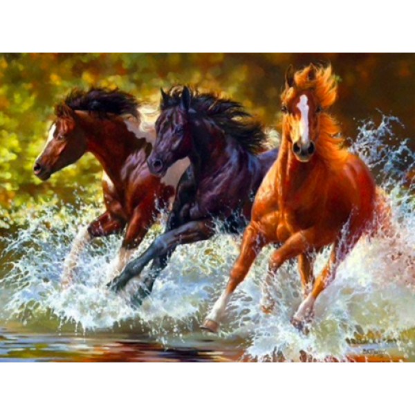 Three Wild Horses Diamond Painting