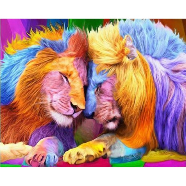 Rainbow Lions Diamond Painting
